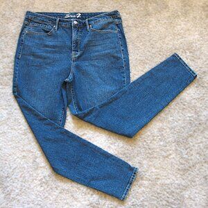 Seven 7 Womens Jeans High Rise Skinny Fit Medium Wash Blue Denim Size 12 - 34x28